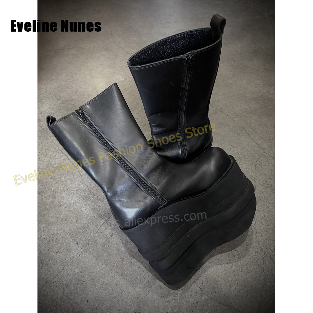 Round Toe Multi-Layer Wavy Pla - Street Fashion Y2K recension och pris