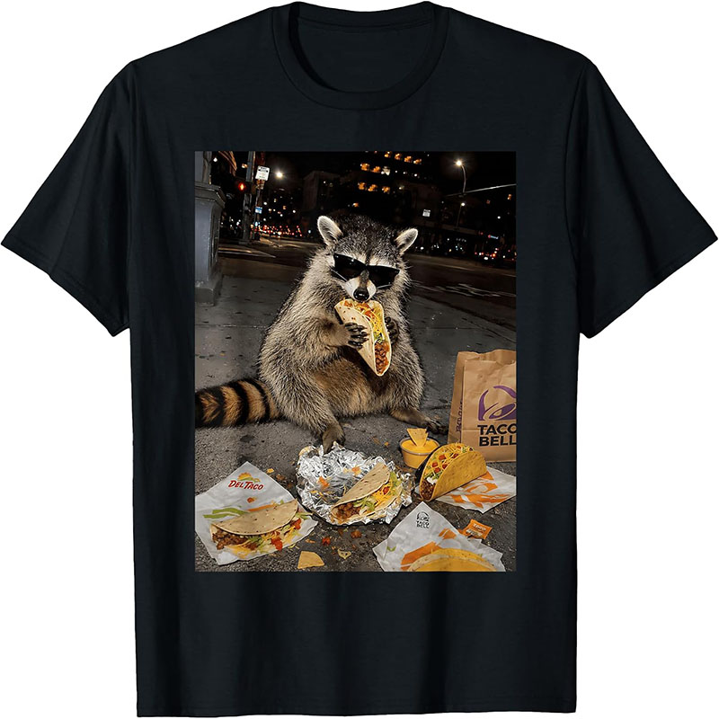 Raccoon Wearing Sunglasses Eat - Fashion Street Night recension och pris