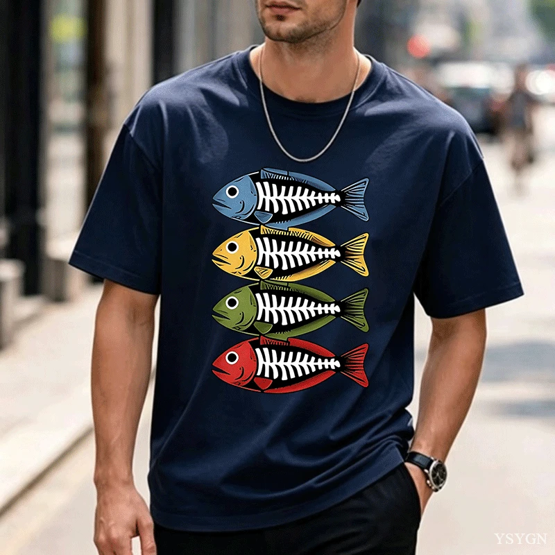 Mens Cotton Tee Retro Color Fi - Street Fashion For Short Guys recension och pris